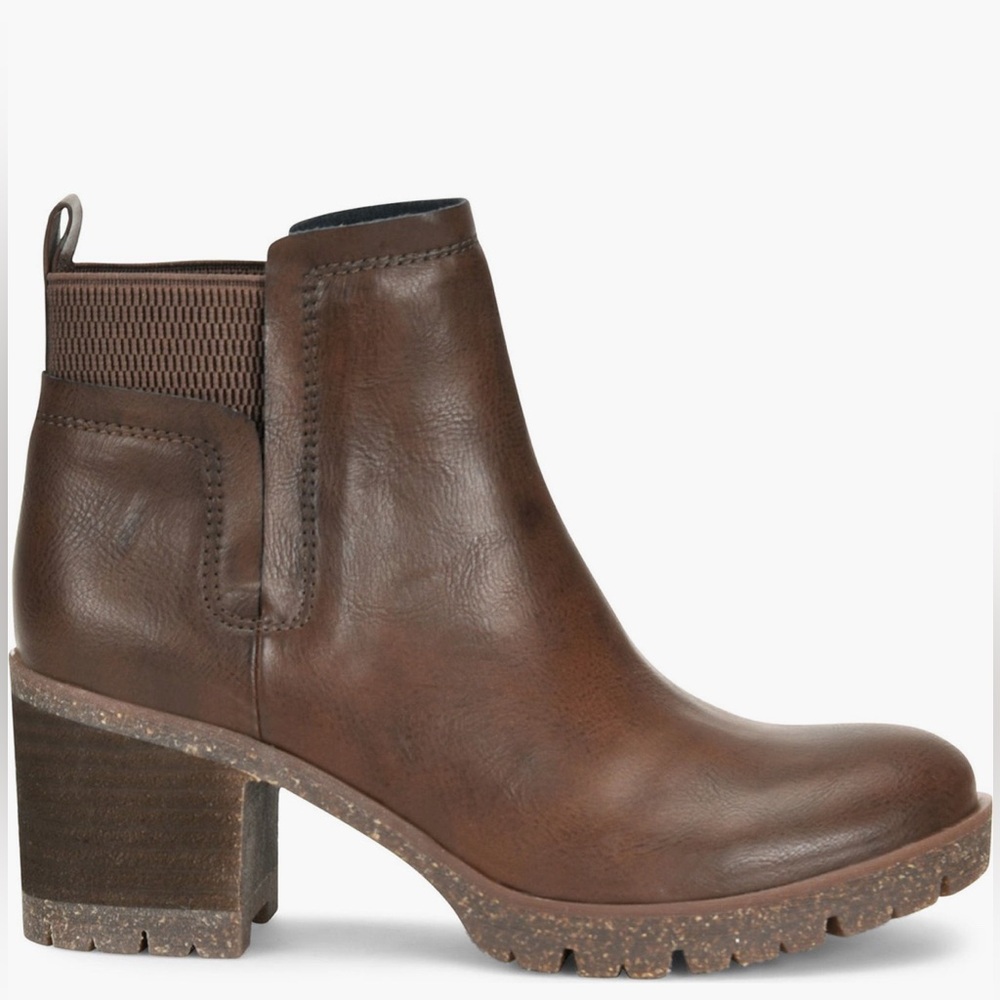 Chestnut Leather Ankle Booties